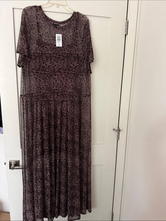 torrid Dresses & Skirts - Torrid. 2X. NWT.  Brown Leopard-Print Sheer Maxi Dress